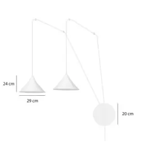 Image of Emibig Abramo White Pendant Ceiling Light 2x E27