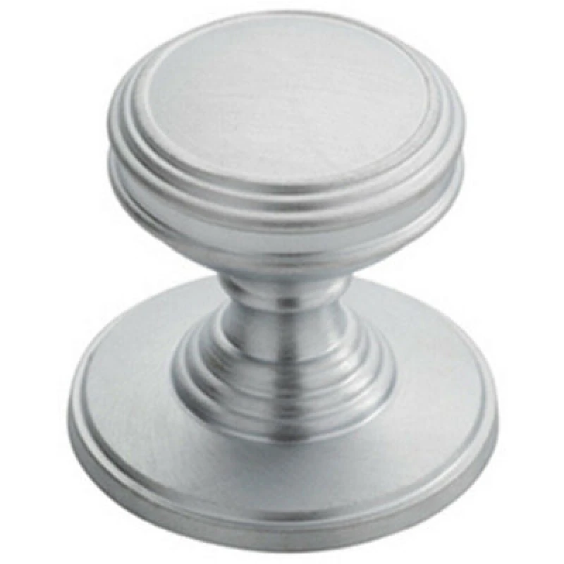 Image of Loops Ringed Tiered Cupboard Door Knob 25mm Diameter Satin Chrome Cabinet Handle Multi unisex