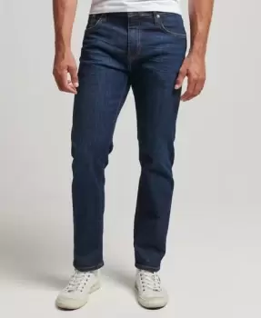 Image of Superdry Mens Organic Cotton Slim Straight Jeans Blue / Rutgers Dark Ink - Size: 30/30