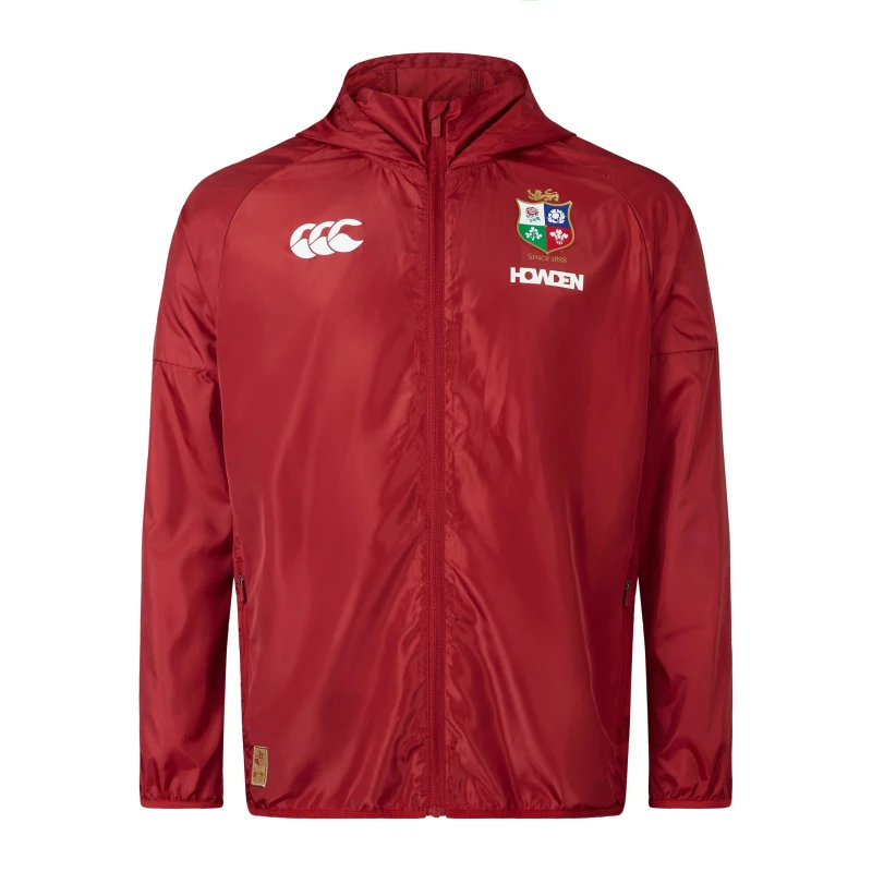 Image of Canterbury British and Irish Lions 2024 Lightweight Rain Jacket Adults - Red Red S