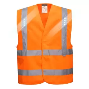 Image of Portwest Vega Class 2 Hi Vis LED Waistcoat Orange 2XL / 3XL