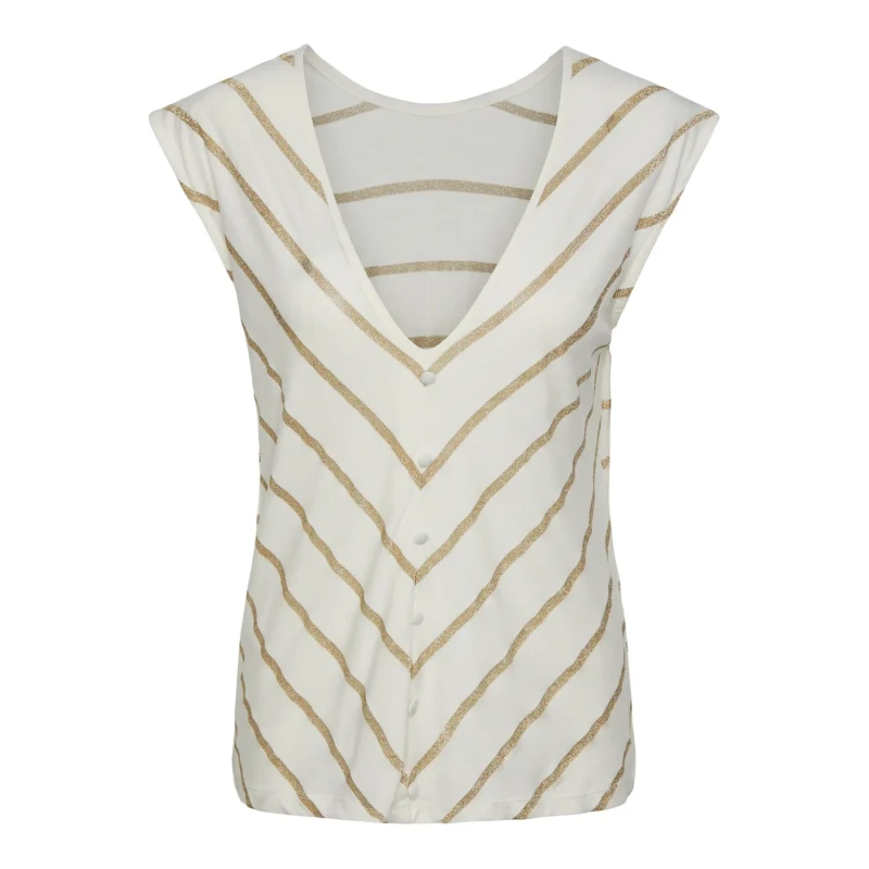 Image of Pieces Womens T-Shirt Pieces Rammi Blanc Female L