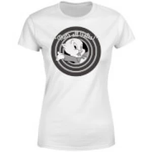 Image of Looney Tunes That's All Folks Porky Pig Womens T-Shirt - White - XXL