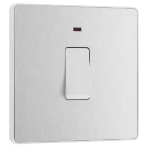 Image of BG Evolve Brushed Steel Double Pole Switch with Power LED Indicator