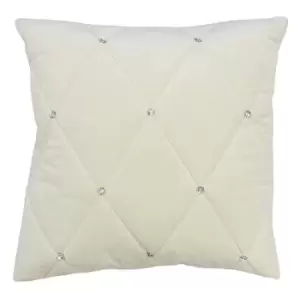Image of Riva Paoletti New Diamante Cushion Cover (55 x 55cm) (Cream)