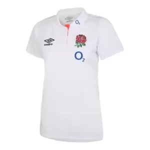 Image of Umbro England Poly Polo Shirt Womens - White