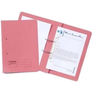 Image of Guildhall Foolscap 315gm2 Spring Transfer File with Back Pocket Pink