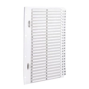 Image of Concord Classic Index 1-50 A4 White Board with Clear Mylar Tabs 05501/CS55