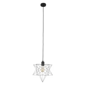 Image of Casco Matt Black Pendant with Grey Sadira Shade