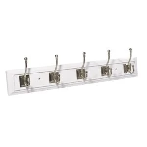 Image of BQ White Satin nickel effect Hook rail H23mm W100000mm L683mm