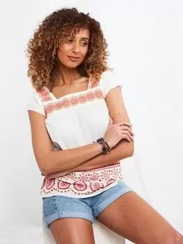 Image of Joe Browns Joe Browns Beautiful Embroidered Top Multi, Size 16, Women