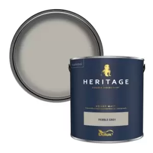 Image of Dulux Heritage Velvet Matt Pebble Grey Matt Emulsion Paint 2.5L