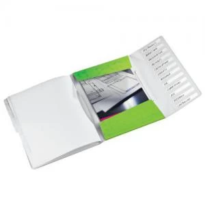 Image of Leitz WOW Divider Book. Polypropylene. 12 tabbed dividers. A4. Green -