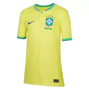 Image of Nike Brazil Home Shirt 2022 2023 Juniors - Yellow