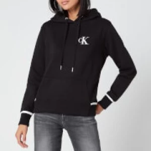 Image of Calvin Klein Jeans Womens Embroidery Tipping Hoodie - CK Black - XS