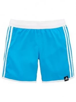 Image of Adidas 3 Stripe Swim Shorts - Blue
