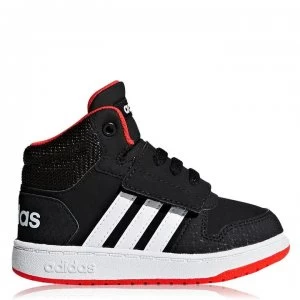 Image of adidas Hoops High Top Trainers Infant Boys - Core Black / Cloud White / Hi-