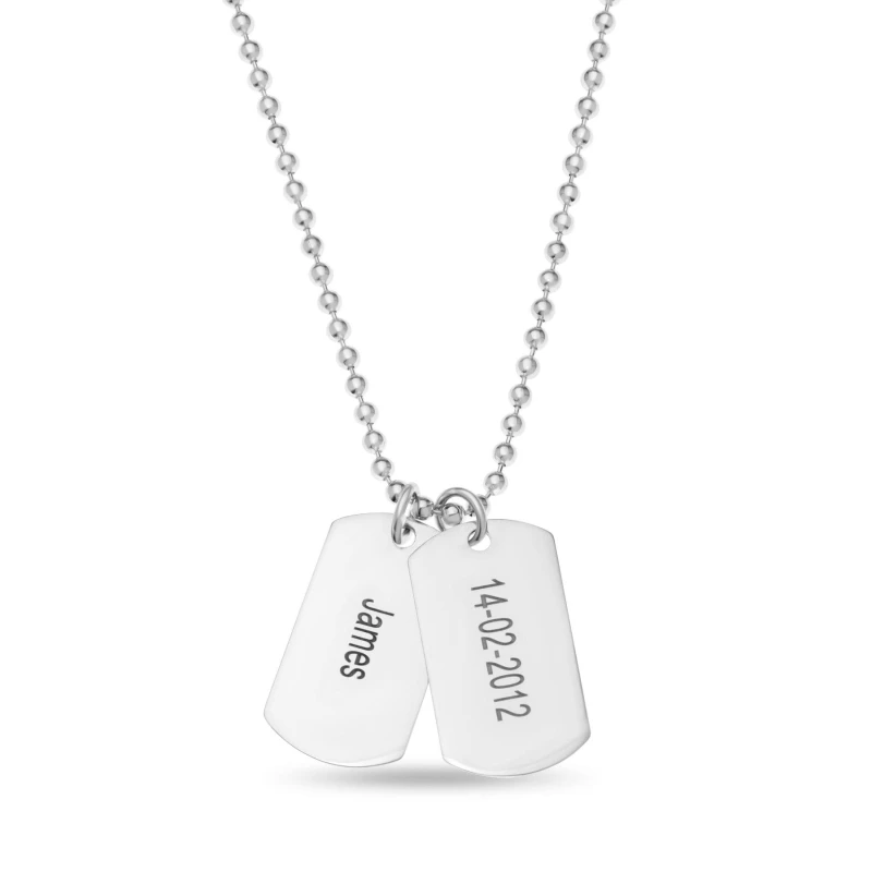 Image of Be You Silver Double Dog Tags Silver unisex one size