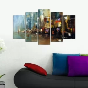 Image of 5M-6 Multicolor Decorative MDF Painting (5 Pieces)