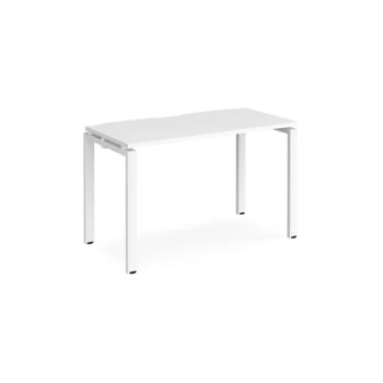 Image of Bench Desk Single Person Rectangular Desk 1200mm White Tops With White Frames 600mm Depth Adapt