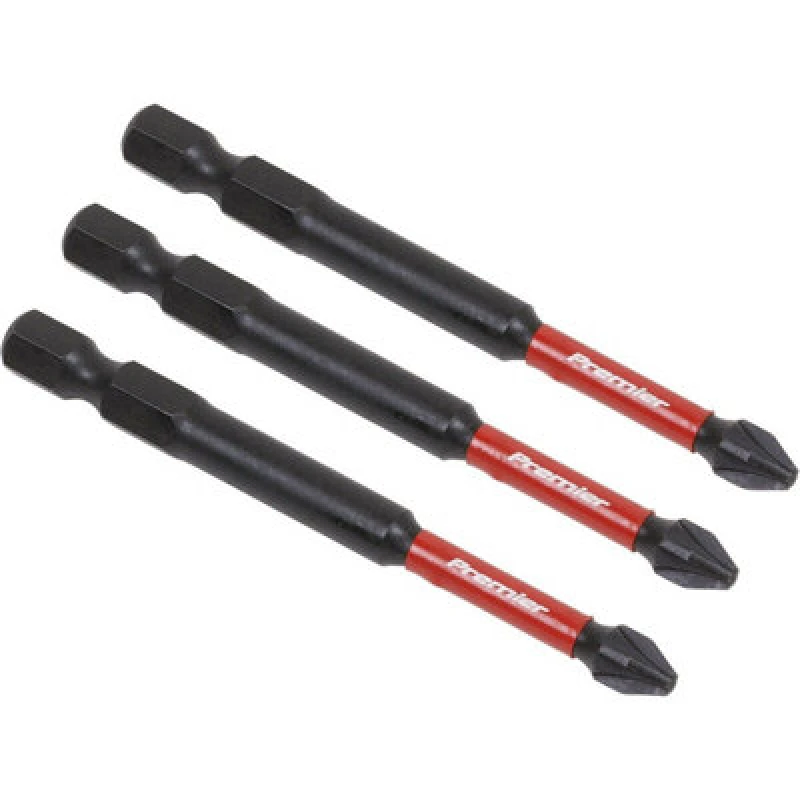 Image of Loops 3 Piece 75mm Pozi Head #2 Impact Power Tool Bit Set - S2 Steel Drill Bits Metallics