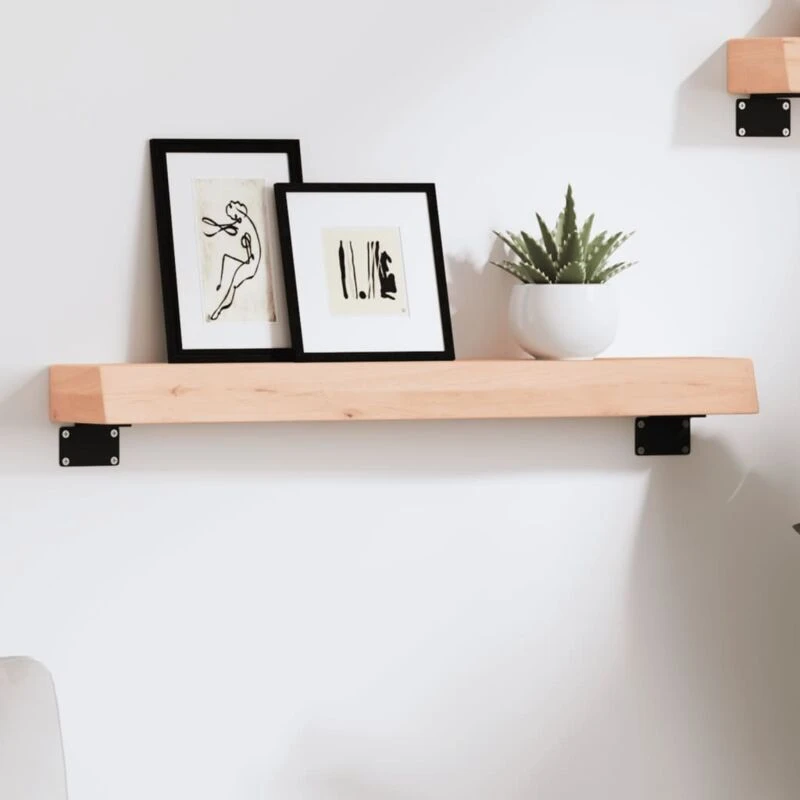 Image of VIDAXL Wall Shelf 60x10x6cm Untreated Solid Wood Oak vidaXL 8720845812416
