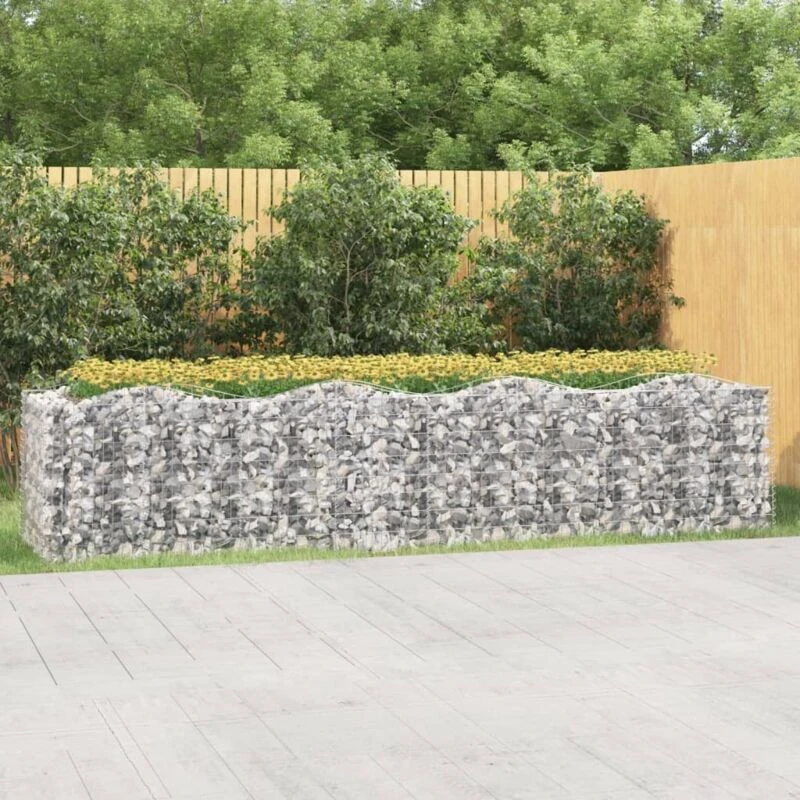 Image of VIDAXL Arched Gabion Raised Bed 400x100x100cm Galvanised Iron Vidaxl 8720845652180