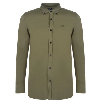 Image of Fabric Long Sleeve Jersey Shirt Mens - Green