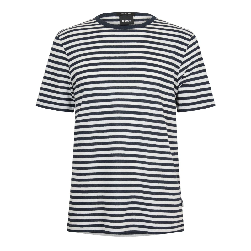 Image of Boss Mens Phillipson Short Sleeve T-Shirt Regular Fit T-Shirts S Blue 54273619350