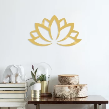 Image of Lotus Flower 2 - Gold Gold Decorative Metal Wall Accessory