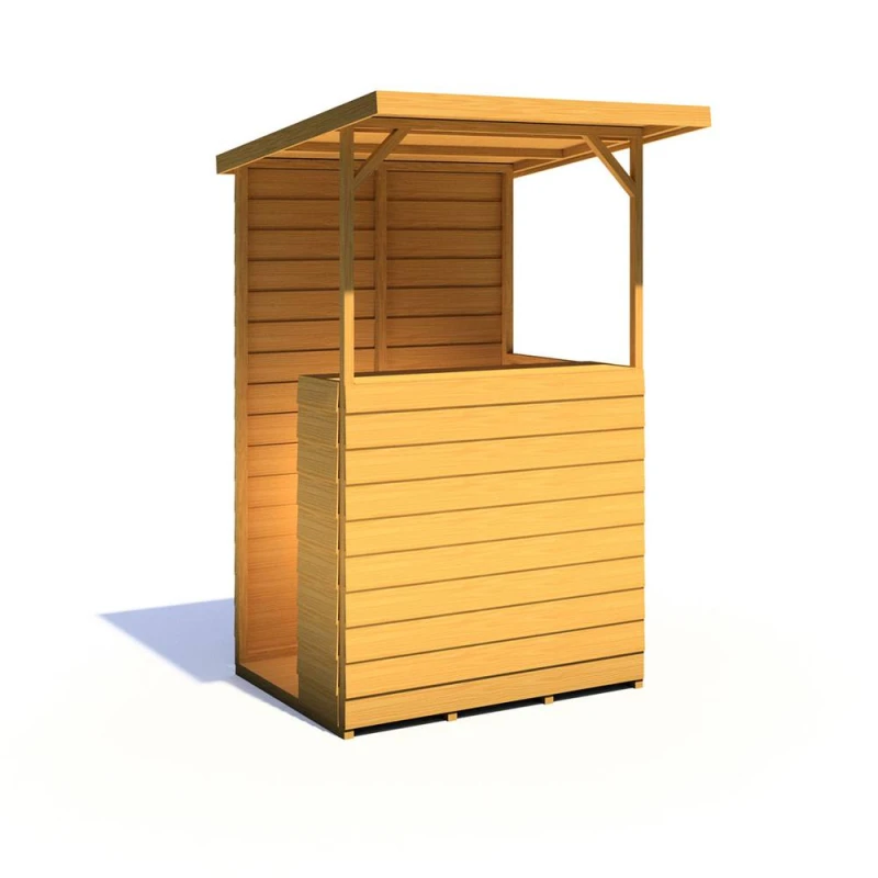 Image of Shires Tiki 4 x 3 Feet Garden Bar - Wood - L89 x W119 x H205.4cm in Light Brown Light Brown Unisex