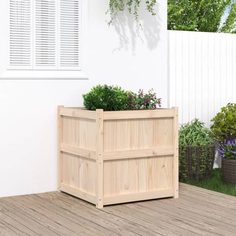 Image of vidaXL Garden Planter 70x70x70cm Solid Wood Pine, Brown 837434