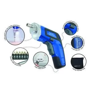Image of Rapesco Germ-Savvy Antibacterial Cordless Screwdriver 3.6V Blue 1640