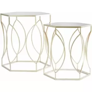 Image of Premier Housewares - Avantis Champagne Finish Tables - Set of 2