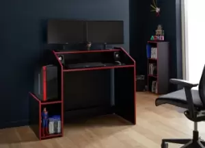 Image of Lloyd Pascal Gaming Desk - Black & Red