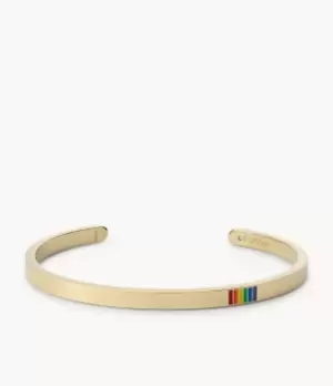 Image of Fossil Unisex Vintage Casual Pride Multicolour Enamel Cuff Bracelet