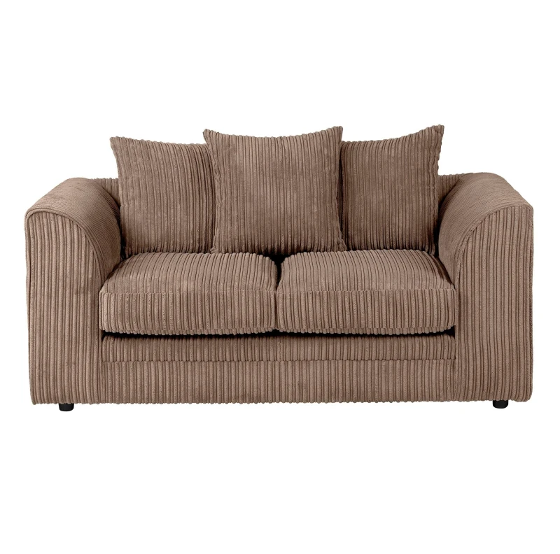 Image of LUXURY LIFE Dylan Jumbo Cord Fabric 2 Seater Sofa Light Brown