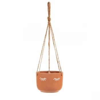 Image of Sass & Belle Eyes Shut Terracotta Hanging Planter