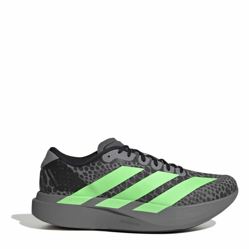 Image of adidas Adizero EVO SL Shoes Mens Grey/Lime male 9 (43.3)