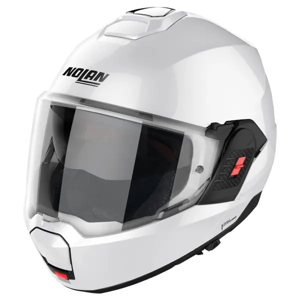 Image of Nolan N120-1 Classic N-COM 005 Metal White Modular Helmet Size S
