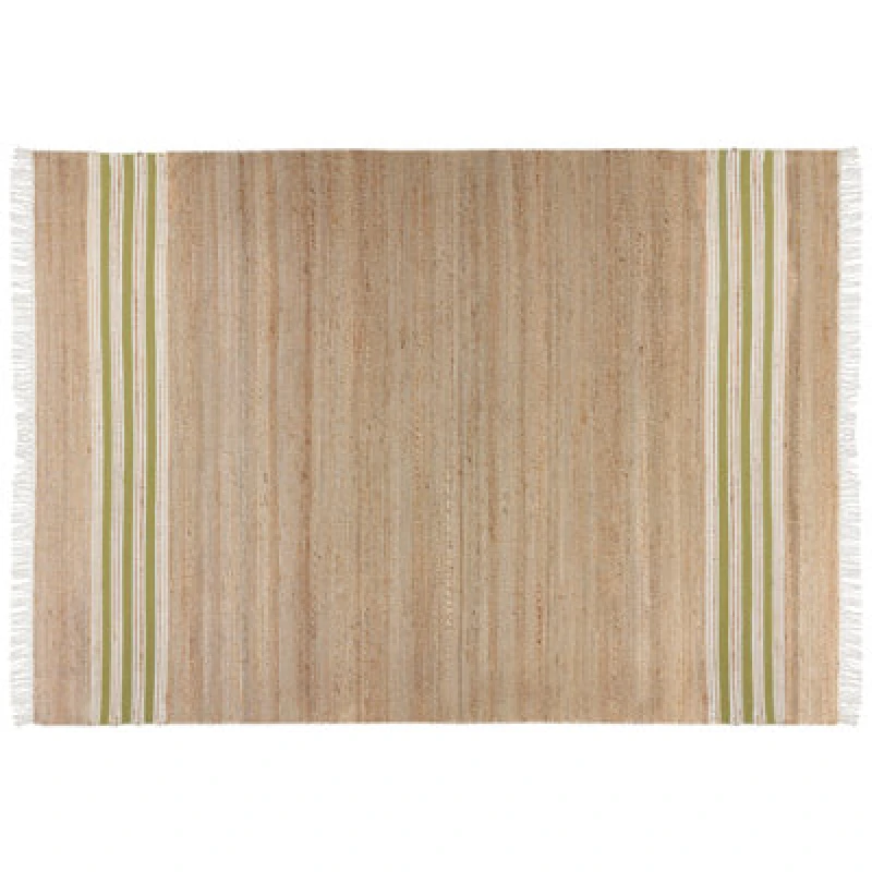 Image of Beliani Rug Mirza Olive Green 160 X 230 Cm Jute
