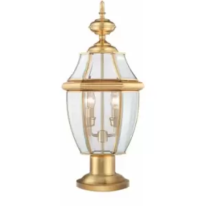 Image of Loops - Outdoor IP44 2 Bulb Wall Ground Pedestal Light Highly Polished Brass LED E14