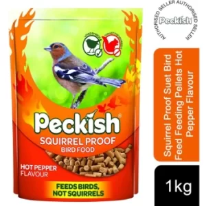 Image of Peckish Squirrel Proof Suet Bird Feed Feeding Pellets Hot Pepper Flavour, 1Kg