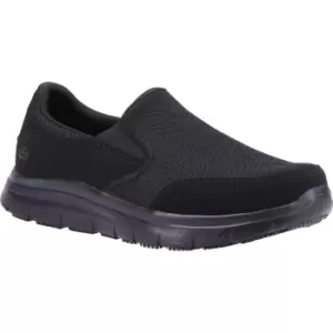 Image of Skechers McAllen Mens Slip Resistant Wide Fit Shoes Black Size 8