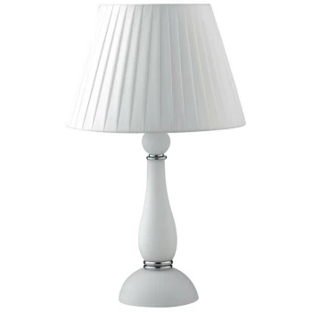 Image of Fan Europe Lighting - Fan Europe ALFIERE Table Lamp with Round Tapered Shade White 32x54cm