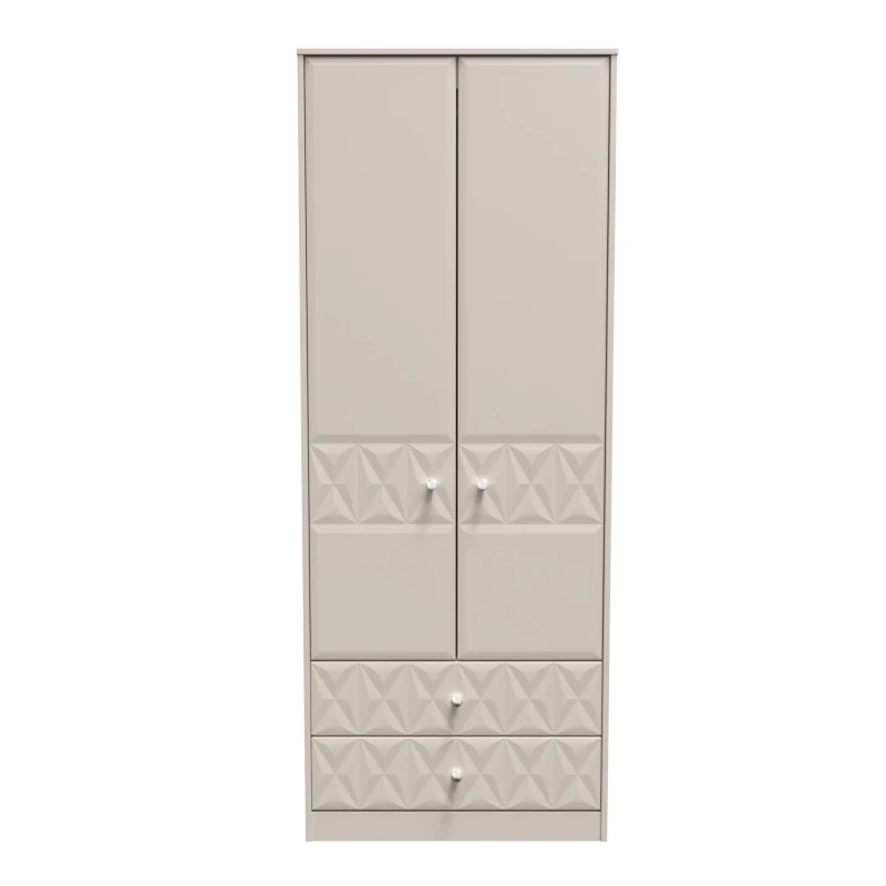 Image of Toledo 2 Door 2 Drawer Wardrobe In Kashmir Matt (Ready Assembled)