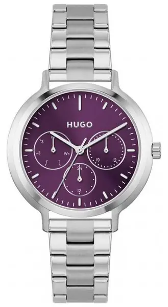 Image of HUGO 1540110 Womens #edgy Purple Dial Stainless Steel Watch