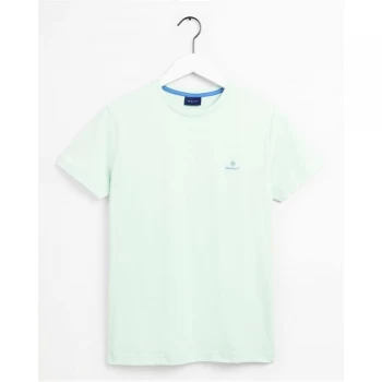 Image of Gant Contrast Logo T Shirt In Mint 375