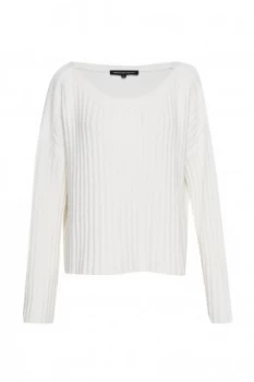 Image of French Connection Riva Rib Knit Cropped Jumper White