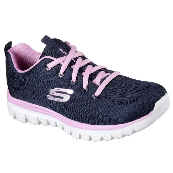 Image of Skechers Womens Graceful Get Connected Sports Trainers UK Size 4 (EU 37) Navy/pink SKE1168-NVPK-4